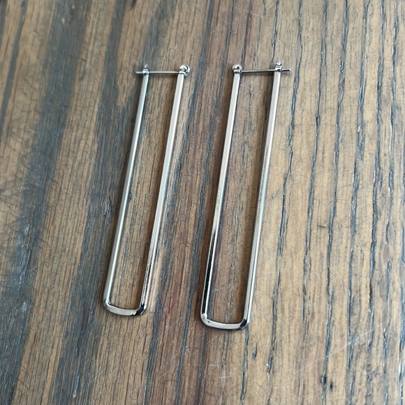 3” Drop Fashion Earrings - Silver - Picture 2 of 4